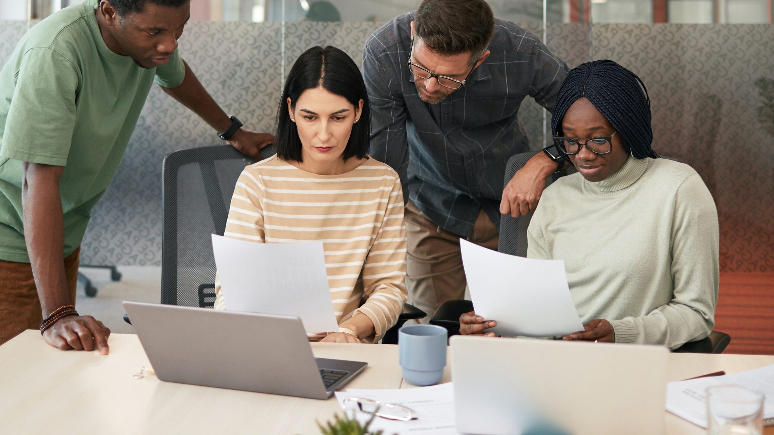 diverse team working together